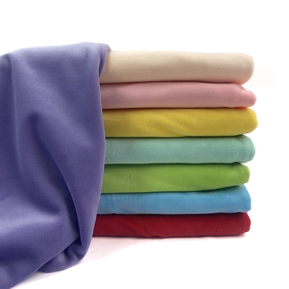 ยืด Mochi Smooth Minky ผ้า Hopen 95% โพลีเอสเตอร์ 5% Spandex ยืด 4 ด้านผ้า Plush สําหรับ Diy เย็บของเล่น