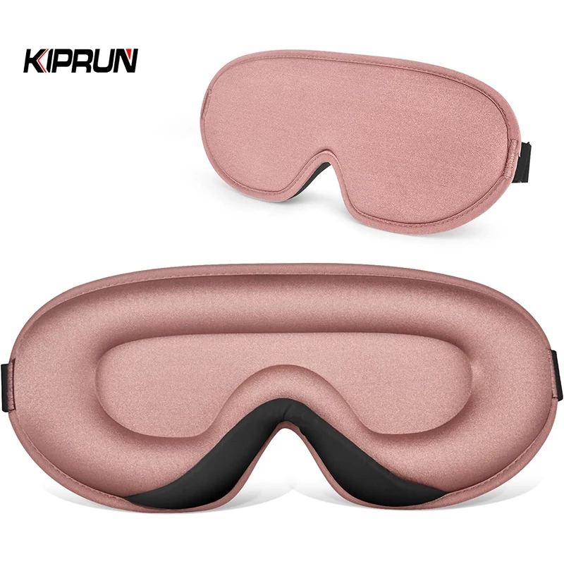 Kiprun 3D Memory Foam Sleep Eye mask, 100% Blackout mask สําหรับผู้หญิงผู้ชาย, นุ่มและสะดวกสบาย Sleeping mask สําหรับ Light Blocking Eye สําหรับ Sleeping