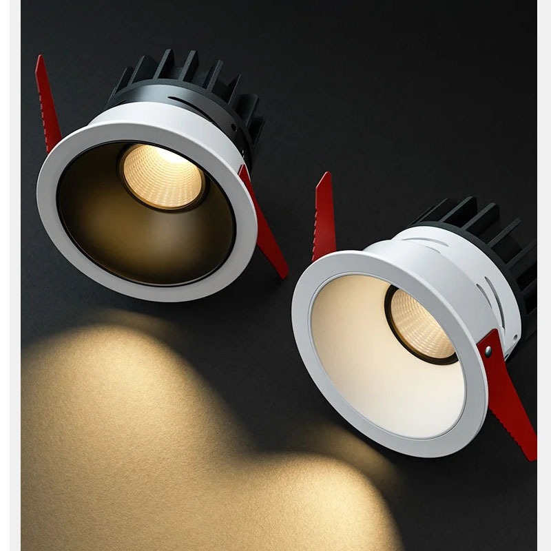 24 องศาหรี่แสงได้แคบด้านข้าง Spotlight Cob Anti-Glare Spotlight โคมไฟเพดานเครื่องซักผ้าผนัง LED ดาวน์ไลท์ฝัง Headless โคมไฟสปอตไลท์