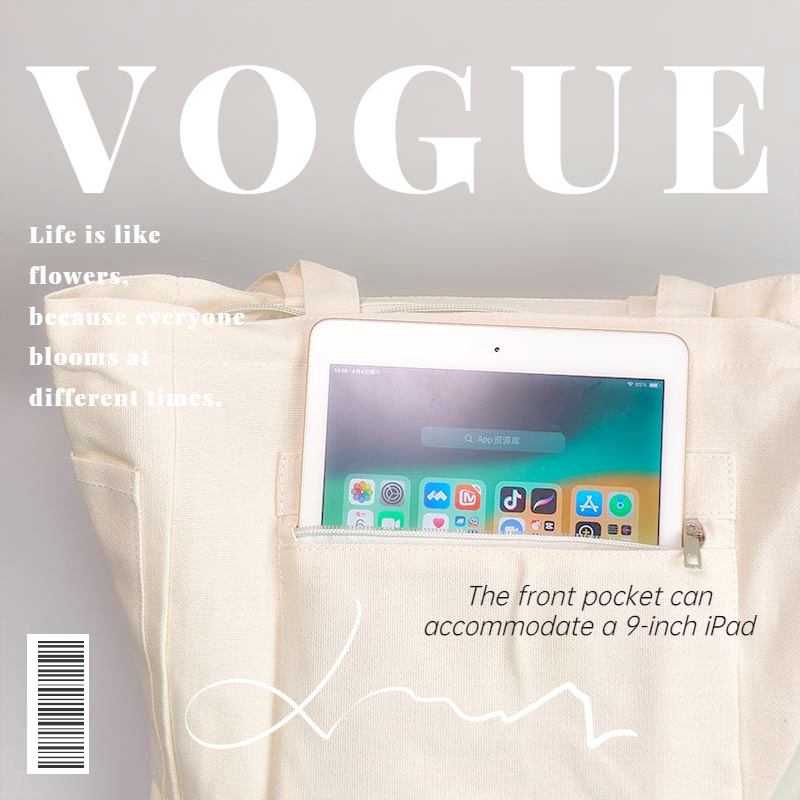 TB022 Dik Shop กระเป๋าผ้า กันน้ํา สุนทรีย์ มีซิป นํากลับมาใช้ใหม่ได้ สําหรับเด็กผู้หญิง - รูปที่ 6