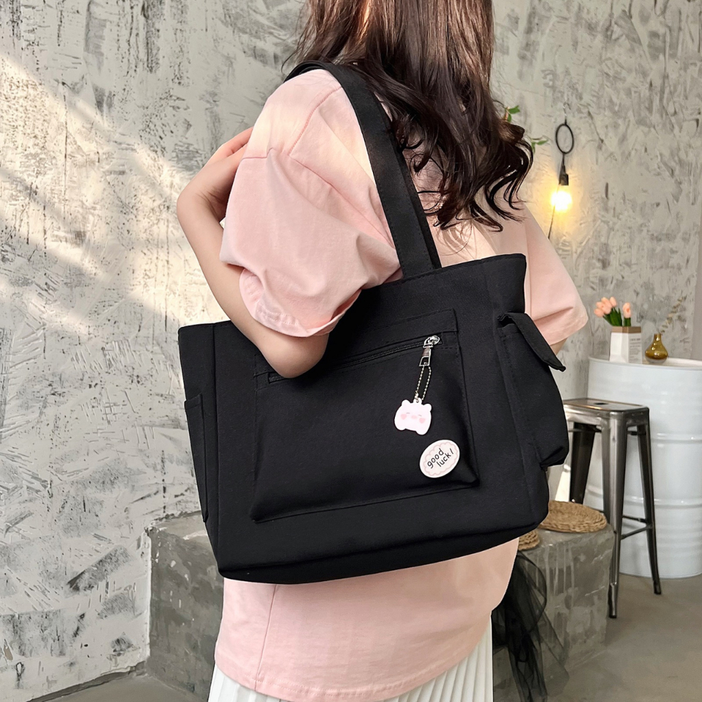 TB022 Dik Shop กระเป๋าผ้า กันน้ํา สุนทรีย์ มีซิป นํากลับมาใช้ใหม่ได้ สําหรับเด็กผู้หญิง - รูปที่ 4