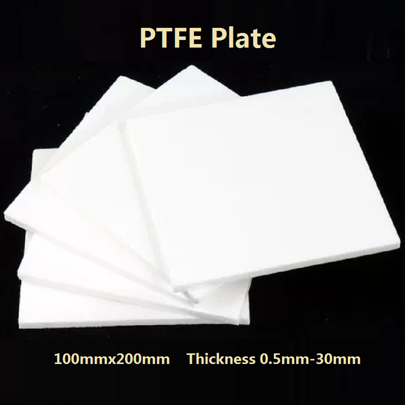 แผ่น PTFE สีขาว PTFE ปะเก็นทนอุณหภูมิสูงฉนวนกันความร้อนพลาสติกแข็ง King แผ่นเทฟลอนการประมวลผลและตัด PTFE 100mmx200mm ความหนา 0.5-30mm