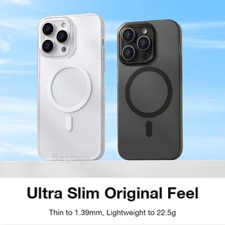 Sanptoch สําหรับ Magnetic Slim Matte Clear เคสโทรศัพท์สําหรับ iPhone 17 / 16 / 15 / 14 / 13 / 12 Pro Max Frosted โปร่งแสง Hard Cover Non-yellowing Light Thin Protection Casing