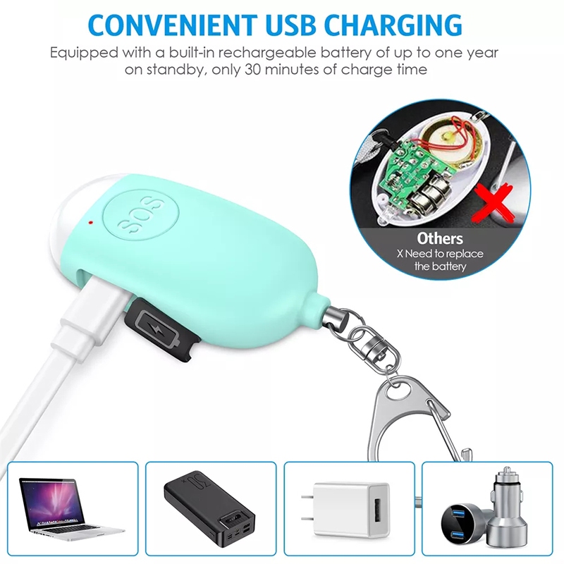 คิปรัน พวงกุญแจปลุก,130ฐานข้อมูล ชาร์จฉุกเฉินความปลอดภัยต่อต้านหมาป่า,กันน้ําที่มีไฟ นํา สําหรับเด็กผู้หญิงสาวผู้สูงอายุ,ความปลอดภัยช่วยในกรณีของอันตราย - รูปที่ 4