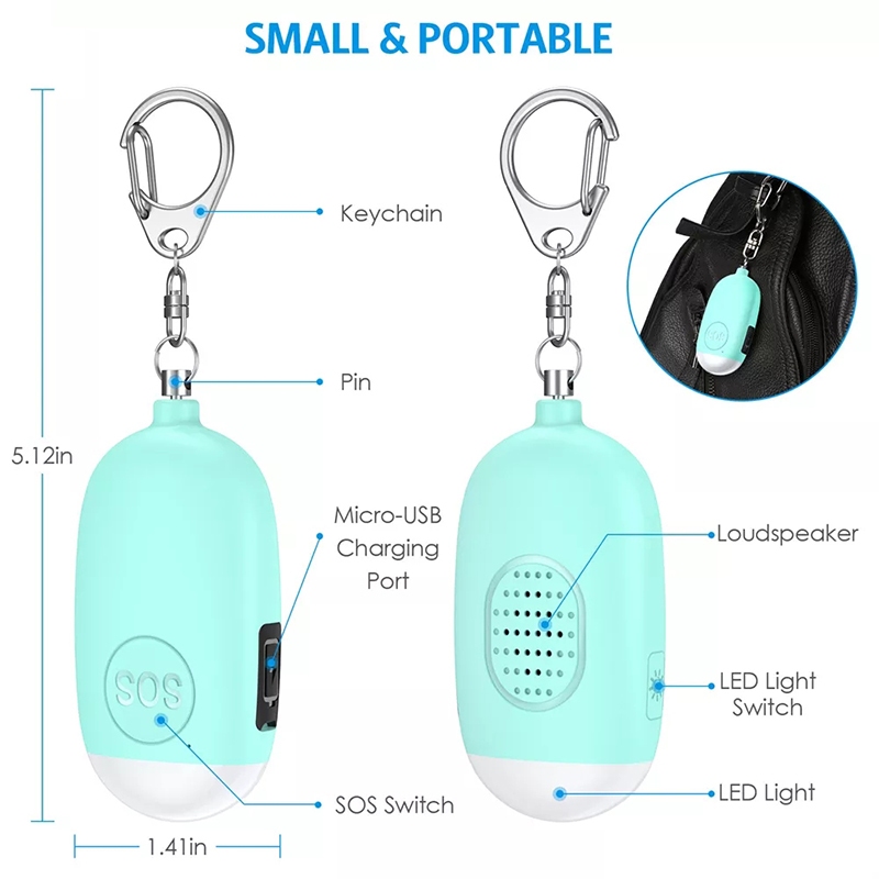 คิปรัน พวงกุญแจปลุก,130ฐานข้อมูล ชาร์จฉุกเฉินความปลอดภัยต่อต้านหมาป่า,กันน้ําที่มีไฟ นํา สําหรับเด็กผู้หญิงสาวผู้สูงอายุ,ความปลอดภัยช่วยในกรณีของอันตราย - รูปที่ 3