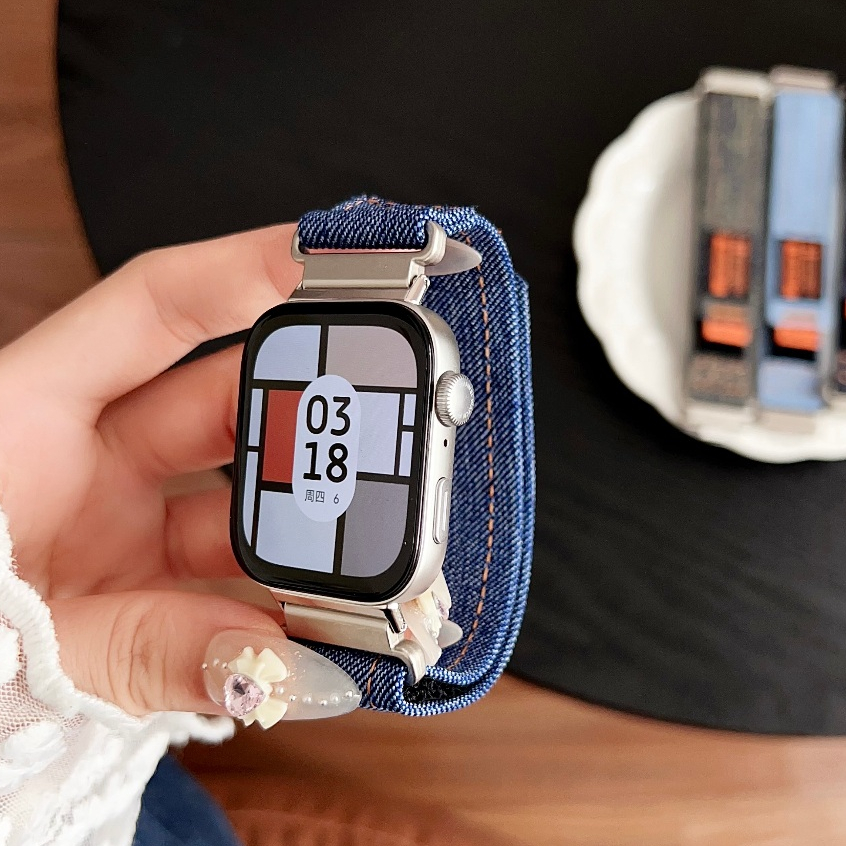 Denim Huawei Watch Fit 3 สาย Retro สายรัดข ้ อมือ สาย Huawei Fit 3 สายเปลี ่ ยน Huawei Fit3 สายสมาร ์ ทนาฬิกา สาย huawei watch fit 3 Strap สายอุปกรณ ์ เสริม