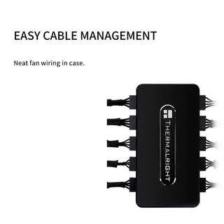Thermalright PWM Fan Hub ARGB Hub 10-Port 4 Pin PC Fan Controller 12V Fan Hub, Strong Paste แม่เหล็กดูด SATA สายไฟอินพุตโดยตรง