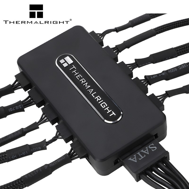 Thermalright PWM Fan Hub ARGB Hub 10-Port 4 Pin PC Fan Controller 12V Fan Hub, Strong Paste แม่เหล็กดูด SATA สายไฟอินพุตโดยตรง