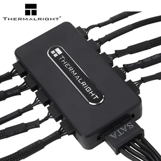 Thermalright PWM Fan Hub ARGB Hub 10-Port 4 Pin PC Fan Controller 12V Fan Hub, Strong Paste แม่เหล็กดูด SATA สายไฟอินพุตโดยตรง
