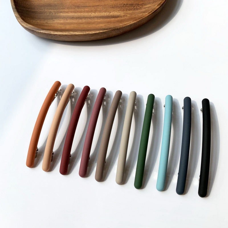 Kf021 Matte สีทึบเรียบง่ายคลิปแบน Simple All-Match Classy คลิปฤดูใบไม้ผลิ Hyuna กิ๊บติดผมสาวอุปกรณ์เสริมผมไม่มีรอยต่อคลิปด้านข้าง