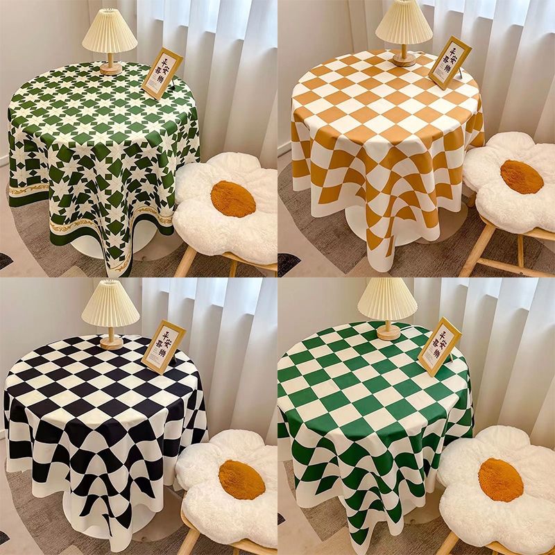 Ins Retro American Diamond Checkerboard ผ ้ าปูโต ๊ ะ