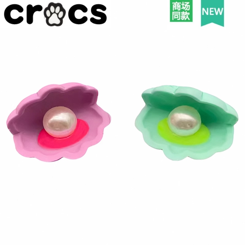 Crocs Crocs Zhibixing Accessories Wang Junkai รองเท้ารูสไตล์เดียวกันดอกไม้น่ารักสไตล์ใหม่เนื้อเปลือกสามมิติ