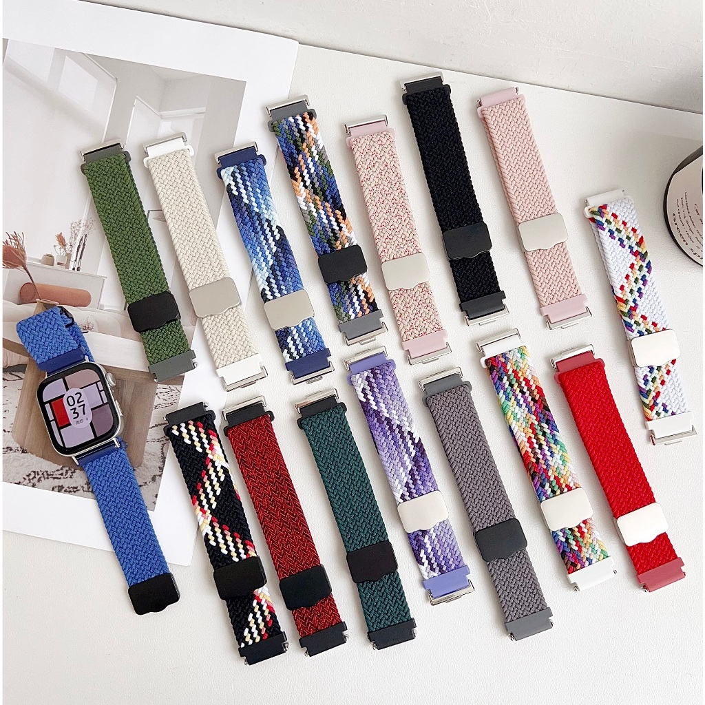Braided Nylon Strap For Huawei watch fit 3 สาย Soft Huawei fit 3 Strap Huawei watch Fit 4 สาย Replacement สาย Huawei watch Fit 4 Pro Strap Magnetic Buckle Adjustable Huawei fit3 Strap Adjustable Bracelet Huawei watch Fit 5 Pro Strap Huawei watch Fit 5 สาย