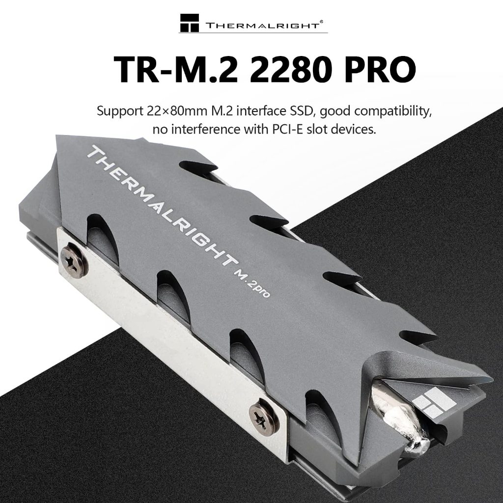 Thermalright M.2 2280 SSD ฮีทซิงค์อลูมิเนียม 8 มม. Heatpipe Cooling ประสิทธิภาพสูง Double Side แผ่นความร้อนสําหรับ M.2 2280 SSD