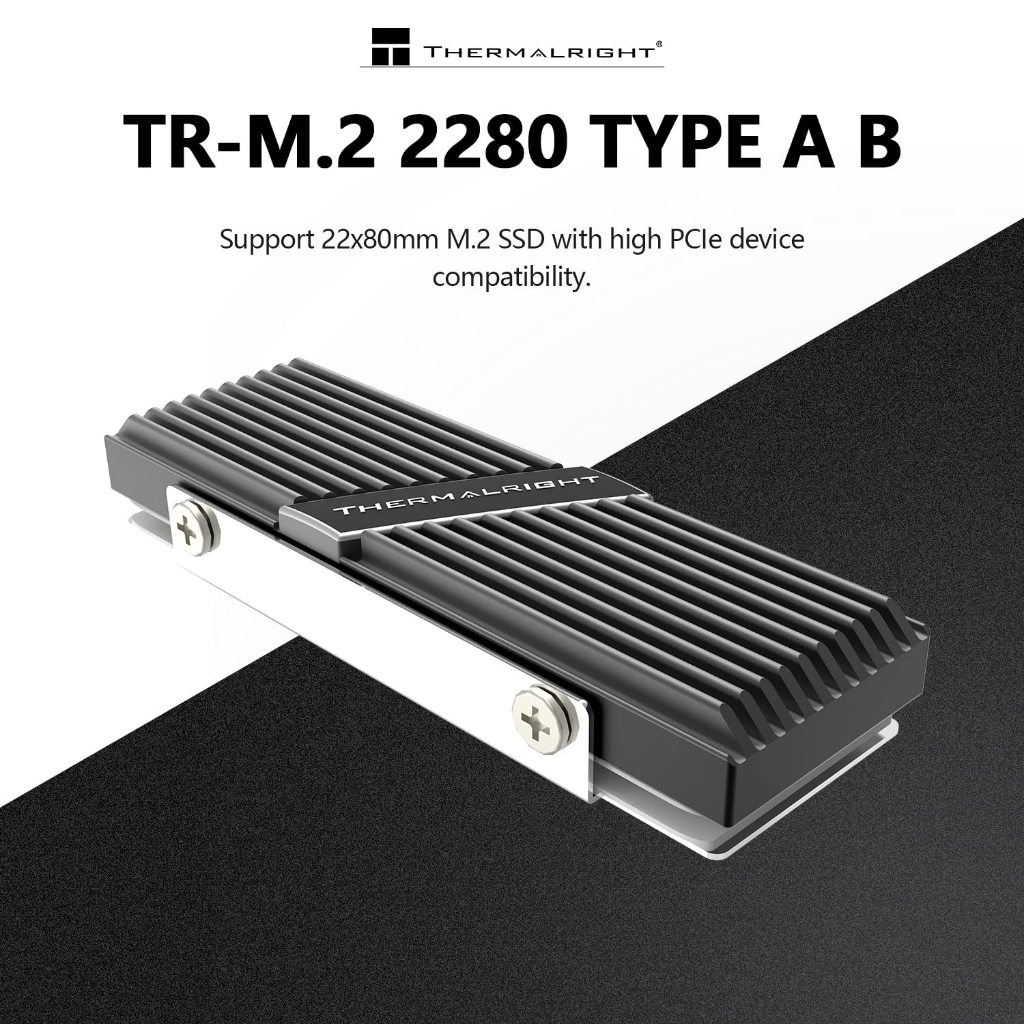 Thermalright M.2 2280 SSD ฮีทซิงค์อลูมิเนียม 8 มม. Heatpipe Cooling ประสิทธิภาพสูง Double Side แผ่นความร้อนสําหรับ M.2 2280 SSD