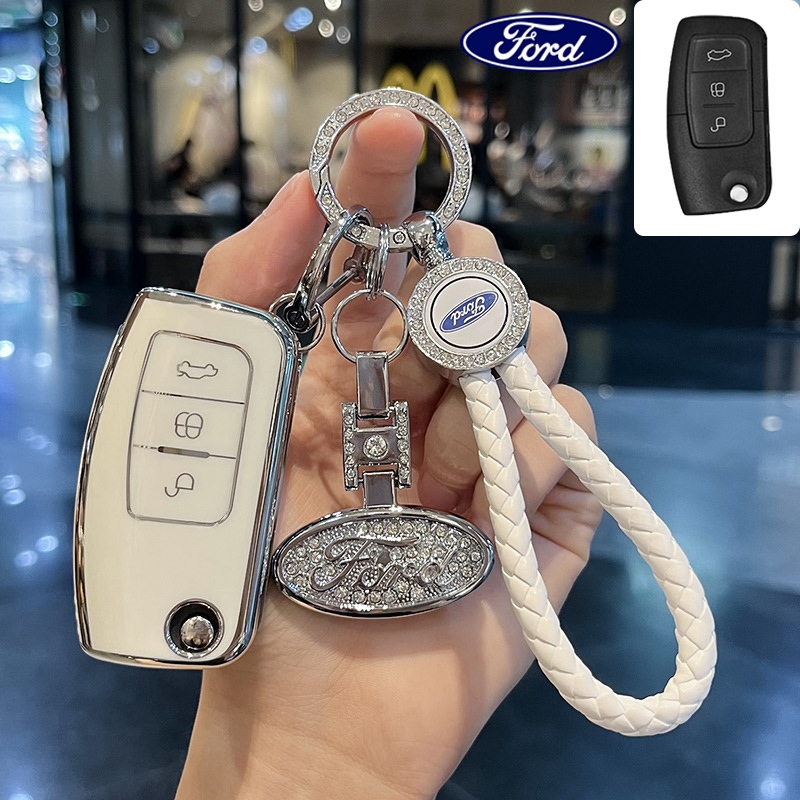 Ford Car Remote Key Case สําหรับ Ford Fiesta/Focus/Ecosport Key Cover พวงกุญแจอุปกรณ ์ เสริม