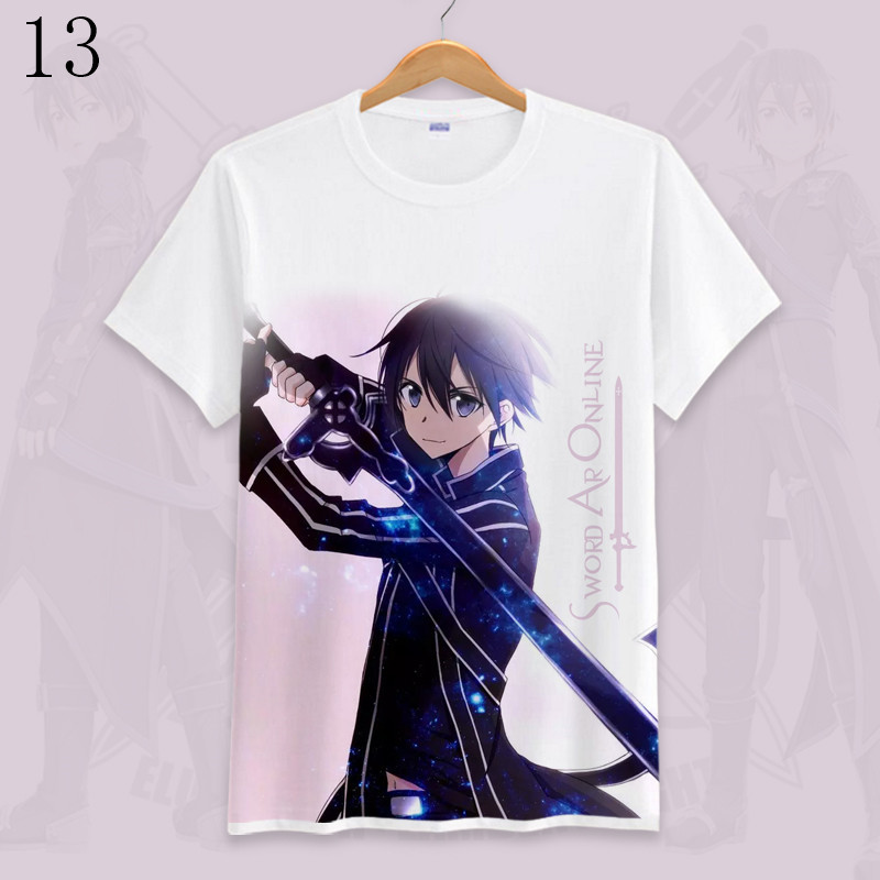 Sword Art Online SAO Yuki Asuna/Yuuki Asuna Kirigaya Kazuto เสื้อยืดแขนสั้นผู้ชาย