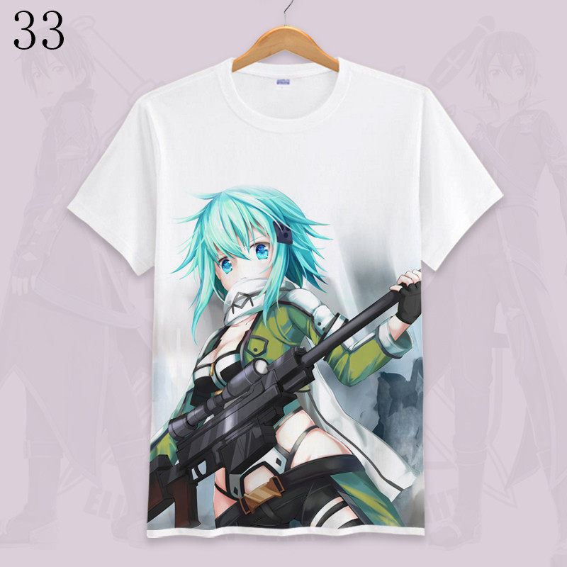 Sword Art Online SAO Yuki Asuna/Yuuki Asuna Kirigaya Kazuto เสื้อยืดแขนสั้นผู้ชาย