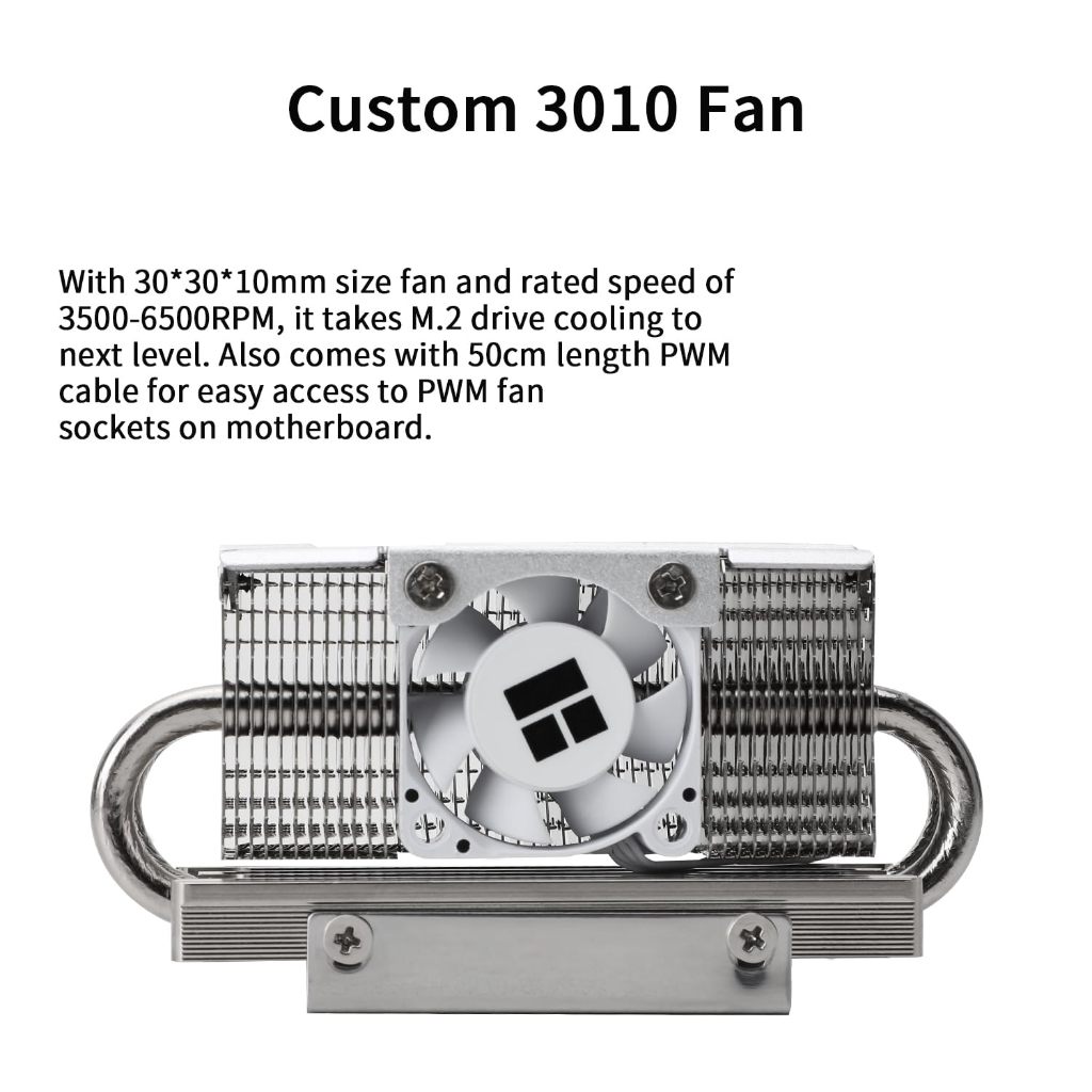 Thermalright HR-10 PRO m.2 2280 SSD Cooler พัดลม 4 ท่อความร้อนสีดํา M2 2280 SSD ฮีทซิงค์ Cooler ความร้อนสองด้านอ่างล้างจานความร้อนซิลิโคน Pad สําหรับ m.2 2280 SSD - รูปที่ 6