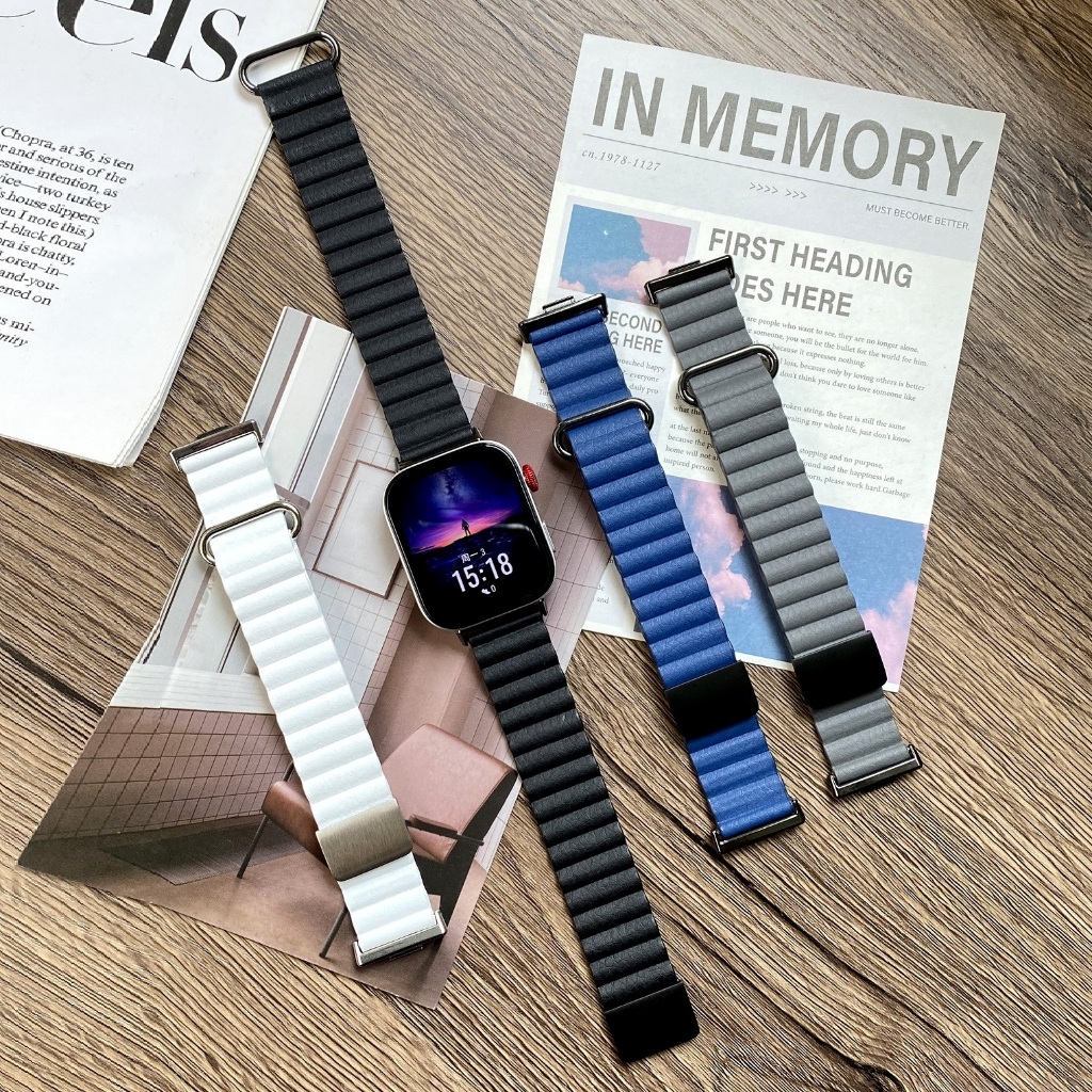 Magnetic Huawei Watch Fit 3 สาย Leather Huawei watch Fit 4 สาย Huawei Watch Fit 3 Strap Replacement 