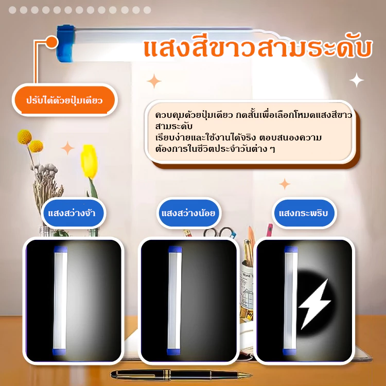 （รุ่นอัพเกรด）90W/60W/30WไฟฉุกเฉินLED หลอดไฟUSBไร้สาย 3โหมดพกพา แคมป์ปิ้ง ท่องเที่ยว ตกปลา thumbnail 6