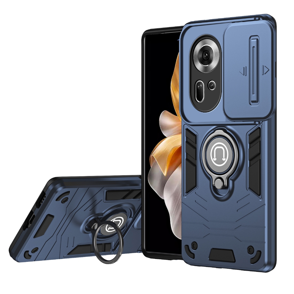 สําหรับ Oppo Reno 11 5G ,360 แหวนหัวเข็มขัด, ที่วางโทรศัพท์, ที่ยึดในรถ, เสริมสี่มุมป้องกันการตกเคสป้องกันโทรศั