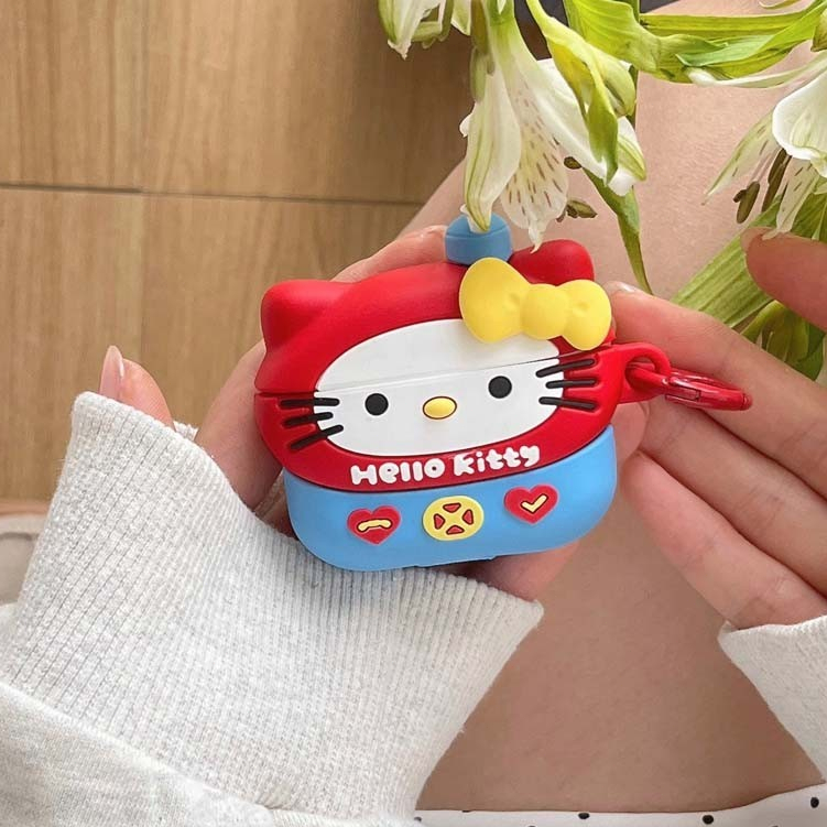 เคสหูฟังซิลิโคน Hello Kitty การ ์ ตูนน ่ ารักสําหรับ AirPods Pro2 1 2 3 2022 ปกอ ่ อน