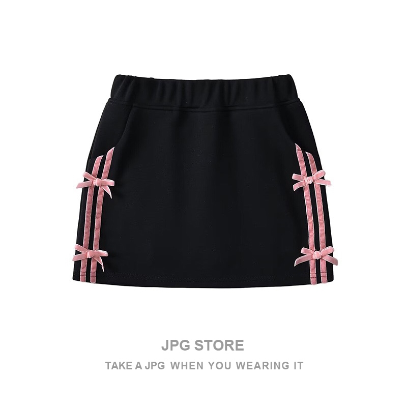 JPG STORE กระโปรงทรงสั้น แถบ กระโปรงพรีทสั้น ผ้าไฮเกรด มีซับในในตัว Mini skirt
