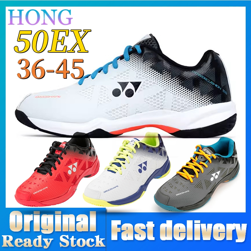 ใหม่ Yonex POWER CUSHION 50EX รองเท้าแบดมินตันสำหรับ รองเท้าแบดมินตันที่ช่วยตอบสนองการเคลื่อนไหวได้รวดเร็ว