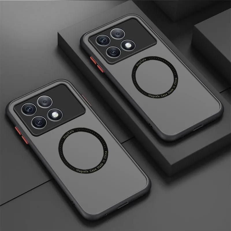 Matte Clear Funda สําหรับ Xiaomi Poco F6 X6 X5 X4 X3 Pro M3 M4 M6 F5 Pro M5 F3 F4 GT 5G redmi k70 ultra k70e turbo3 กรณีไร้สายชาร์จแม่เหล็กกันกระแทกฝาหลังสําหรับ Poco X6 Pro