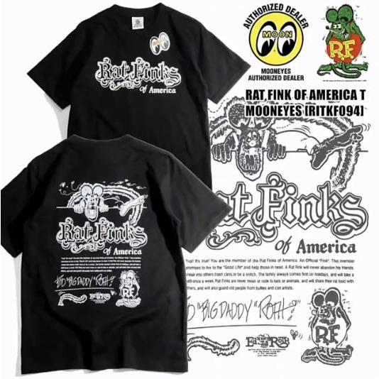 พร้อมส่ง mooneyes New Style Co-Branded RAT FINK Short-Sleeved Pure Cotton All-Match