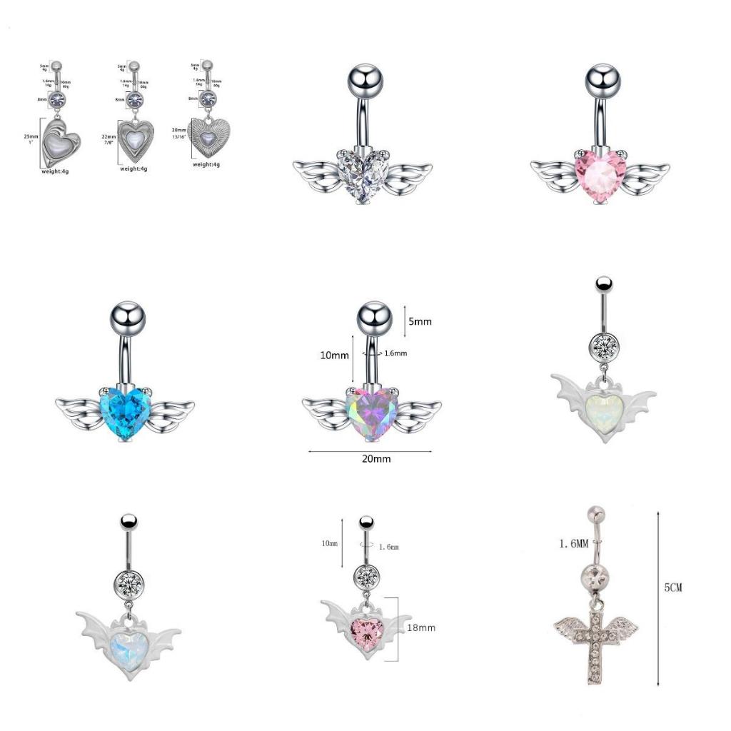 （คลังสินค้าไทย）เครื่องประดับ จิวสะดือ ริบบิ้นโบว์ สเตนเลส ประดับกลิตเตอร์ พลอยเทียม หวานแหวว 1 ชิ้นฤดูร้อนสงกรานต์ - รูปที่ 4