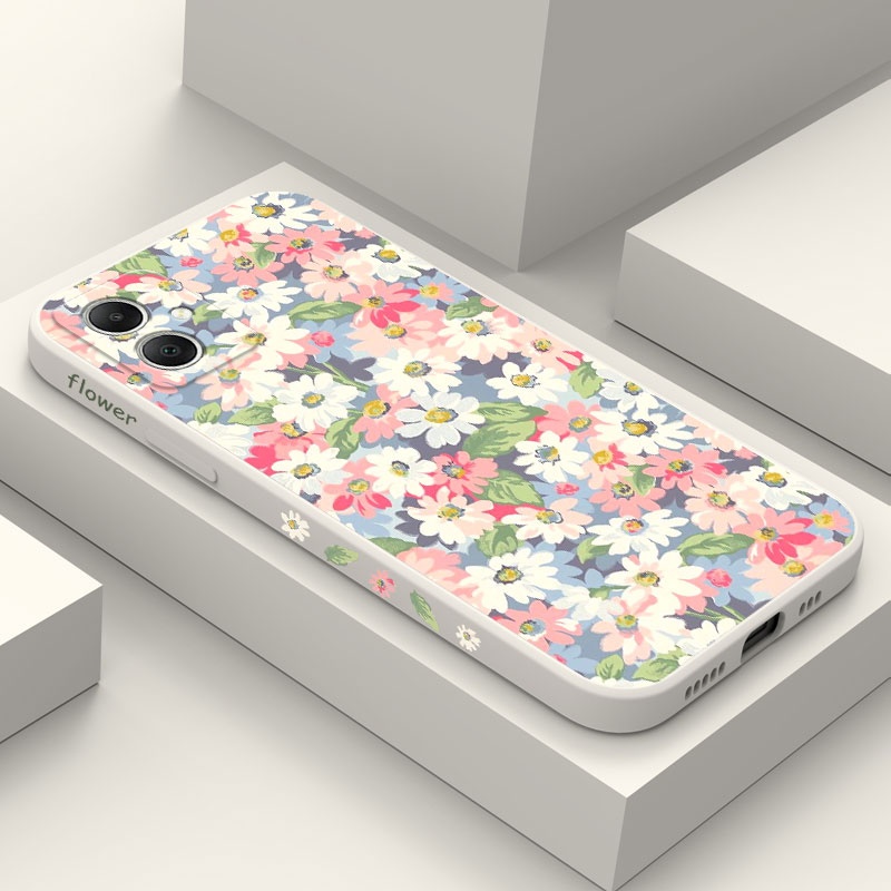 SAMSUNG ฤดูกาลดอกไม้เคสโทรศัพท์สําหรับsamsung Galaxy A16 A06 A15 A25 A35 A55 A05 A05S 4G 5Gซิลิโคนเหลวด้านข้างรูปแบบฝาครอบ