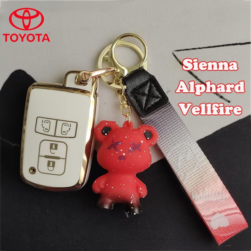 Toyota Sienna Alphard Vellfire sienta เคสกุญแจรถ พวงกุญแจหมี tpu ปลอกกุญแจรถ