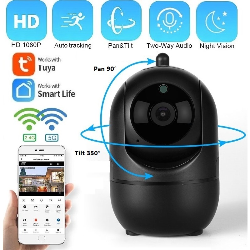 Tuya HD 1080P Wireless IP Camera Intelligent Auto Tracking Of Human Night Vision Home Security Surveillance WIFI CCTV Camera