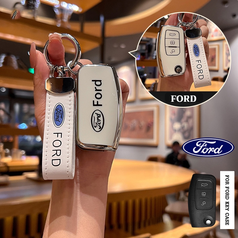 Ford Car Remote Key Case สําหรับ Ford Fiesta/Focus/Ecosport Key Cover พวงกุญแจอุปกรณ ์ เสริม