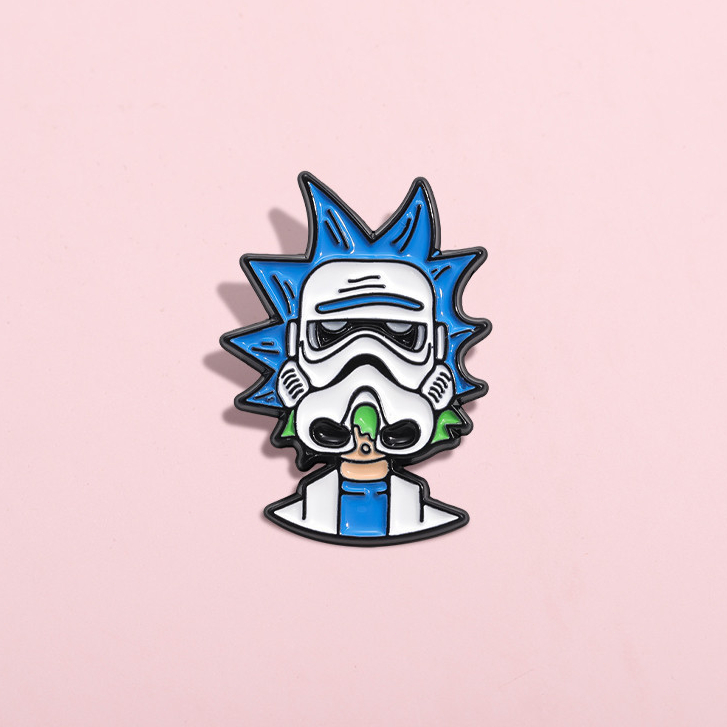 ตลกวิทยาศาสตร์อะนิเมะเข็มกลัด Pins คลาสสิกการ์ตูนตัวอักษร Rick Sanchez เข็มกลัดป้ายโลหะกระเป๋าเป้สะพายหลังเสื้อผ้าอุปกรณ์เสริมของขวัญ