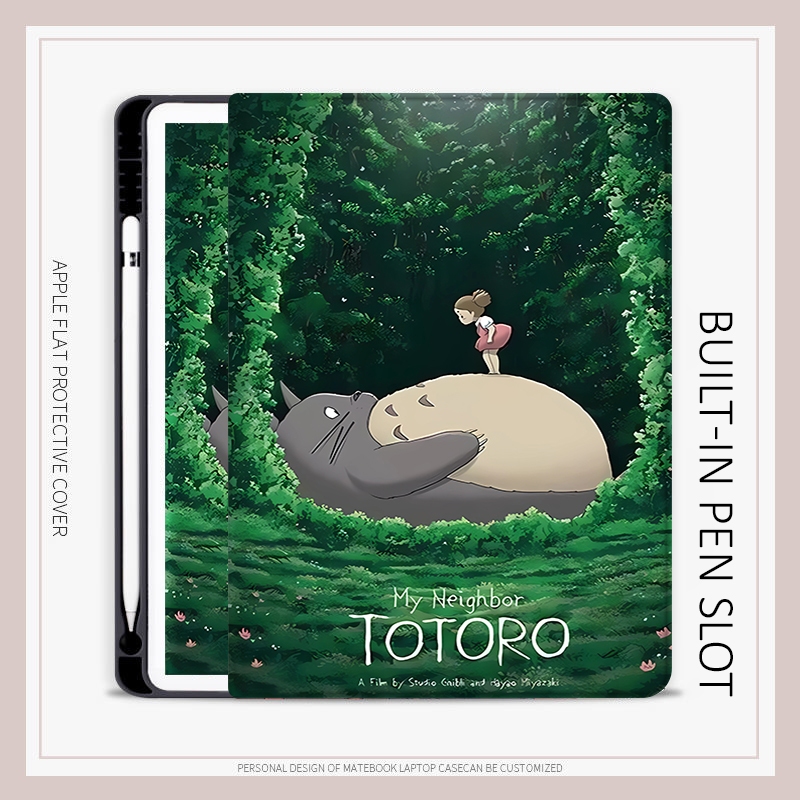 เคส ลายการ์ตูนโตโตโร่ พร้อมช่องใส่ปากกา สําหรับ iPad mini 1 2 3 4 5 6 air 1 2 3 4 5 iPad pro 10.2 11 gen 7 8 9 gen10 2022 air7  gen11 mini7
