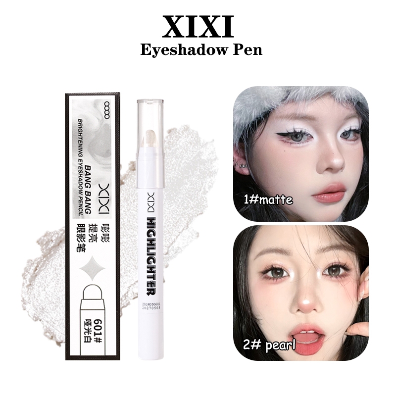 Xixi White Highlights Eyeshadow Pen 3.8g Soft Silky Smooth Natural Matte Pearl Glossy Eye Brightening Lying Silkworm Eyeshadow Stick NO.Z921