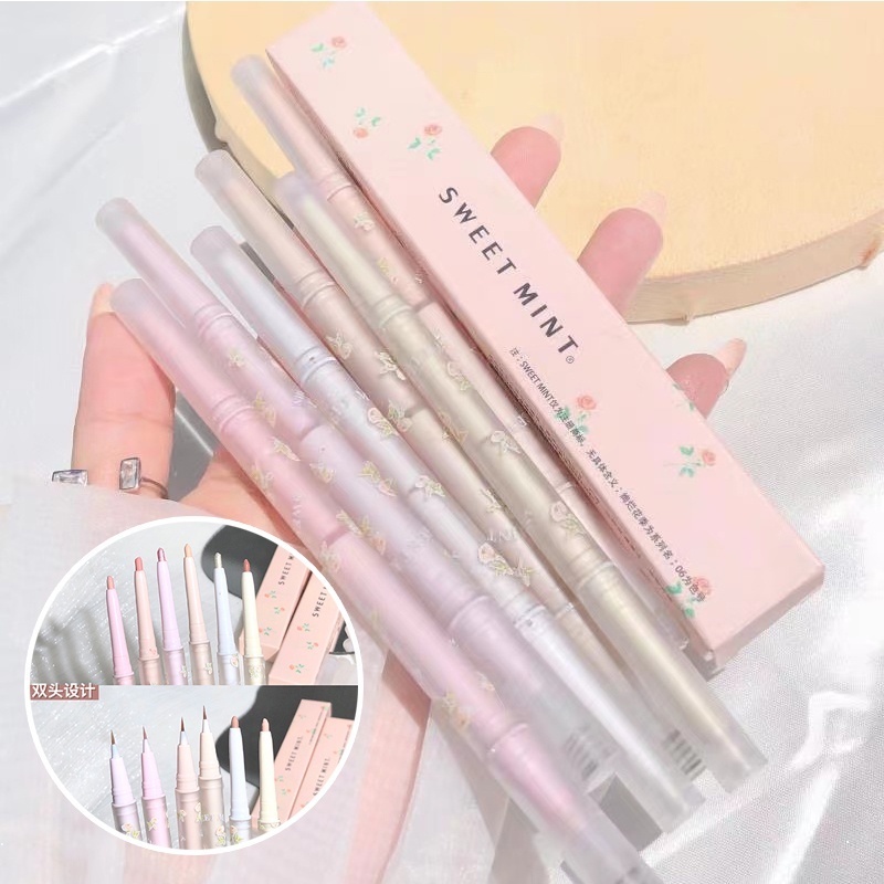 【PY】Sweet Mint ปากกาอายไลเนอร์ ไฮไลท์ สองหัว กันน้ํา กันเหงื่อ ทนทาน ไม่จางง่าย-PY