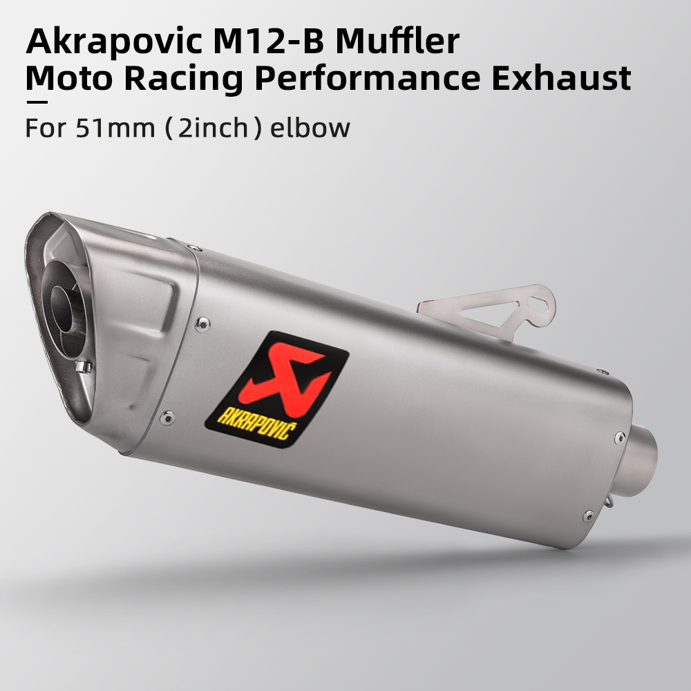 Akrapovic M12 มอเตอร์ท่อไอเสียท่อ (38-51inlet) สําหรับ CBR650F XMAX Z250 PCX NMAX R3 R6 GSXR125 Z900