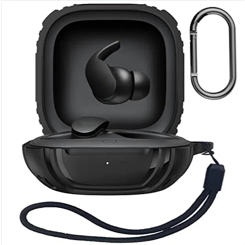 เข้ากันได้กับ Beats Fit Pro Case TPU Military Shell ฝาครอบป้องกันผิว Shock-Absorbing พร้อมพวงกุญแจแล