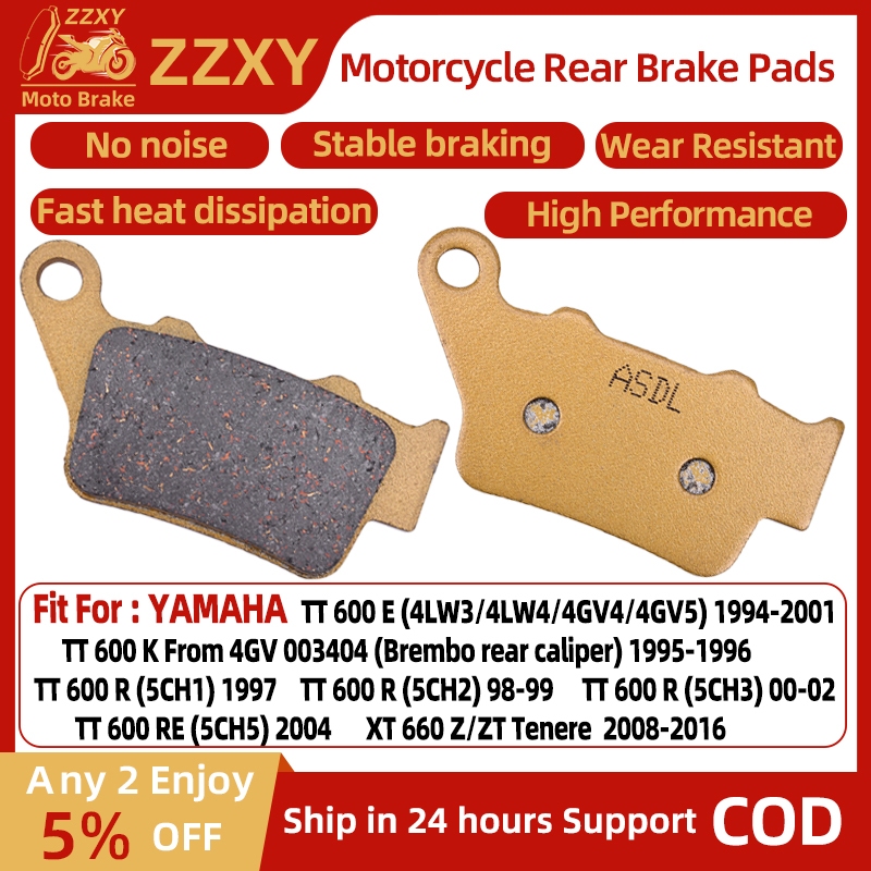 1 คู่รถจักรยานยนต์ด้านหลังเบรคสําหรับ YAMAHA TT 600 E 94-01 TT 600 K จาก 4GV 003404 95-96 TT 600 R/R