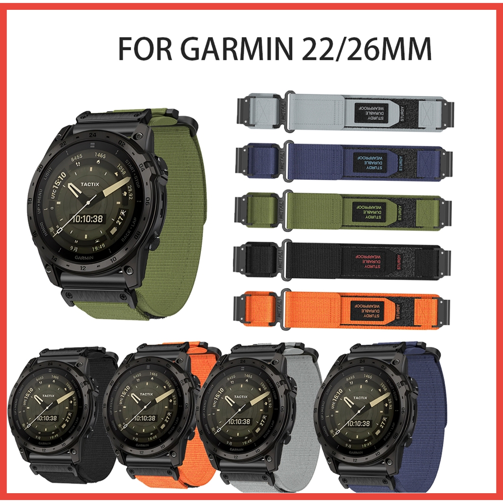 สําหรับ Garmin 22/26 มม.ไนลอน Velcro สําหรับ Garmin Quatix7 Pro/Epix Pro 47 มม./Fenix7/Fenix7pro/Fen
