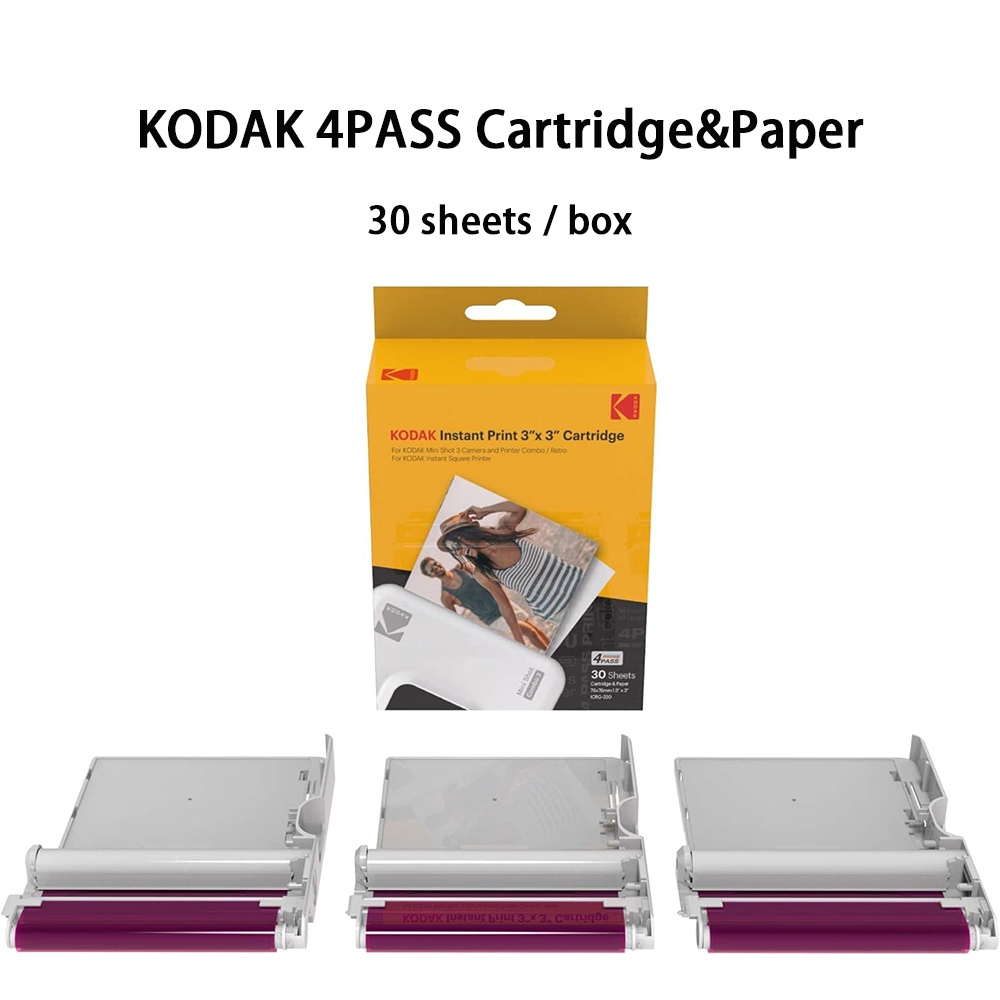 Kodak 4PASS 7.5 x 7.5 ซม. ตลับหมึกฟิล์ม (3x3 นิ้ว) สําหรับ KODAK Mini 3 Retro และ Mini Shot 3 Retro