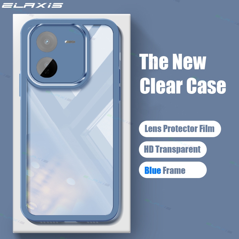 ELAXIS สําหรับ VIVO IQOO Z9x 5G เคสโทรศัพท์พร้อมฟิล์มเลนส์โปร่งใสนุ่มกันกระแทกฝาครอบซิลิโคนใสคลุมทั้