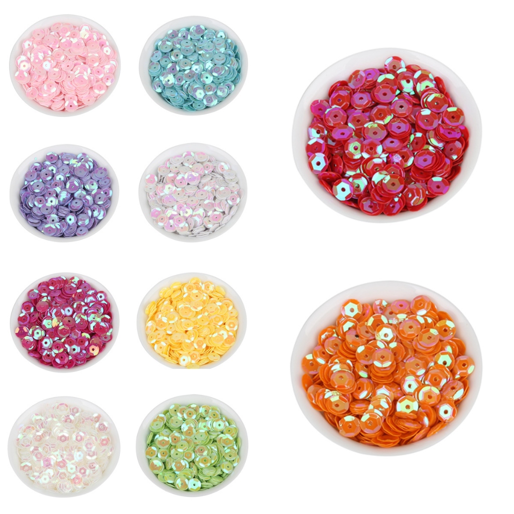 20 กรัม/ถุง (approx 1200 ชิ้น) สีเงา Dia 6 มม.รอบ Sequins Spacer สําหรับผู้หญิง DIY เล็บหัตถกรรมชุดเสื้อผ้าตกแต่ง - รูปที่ 4
