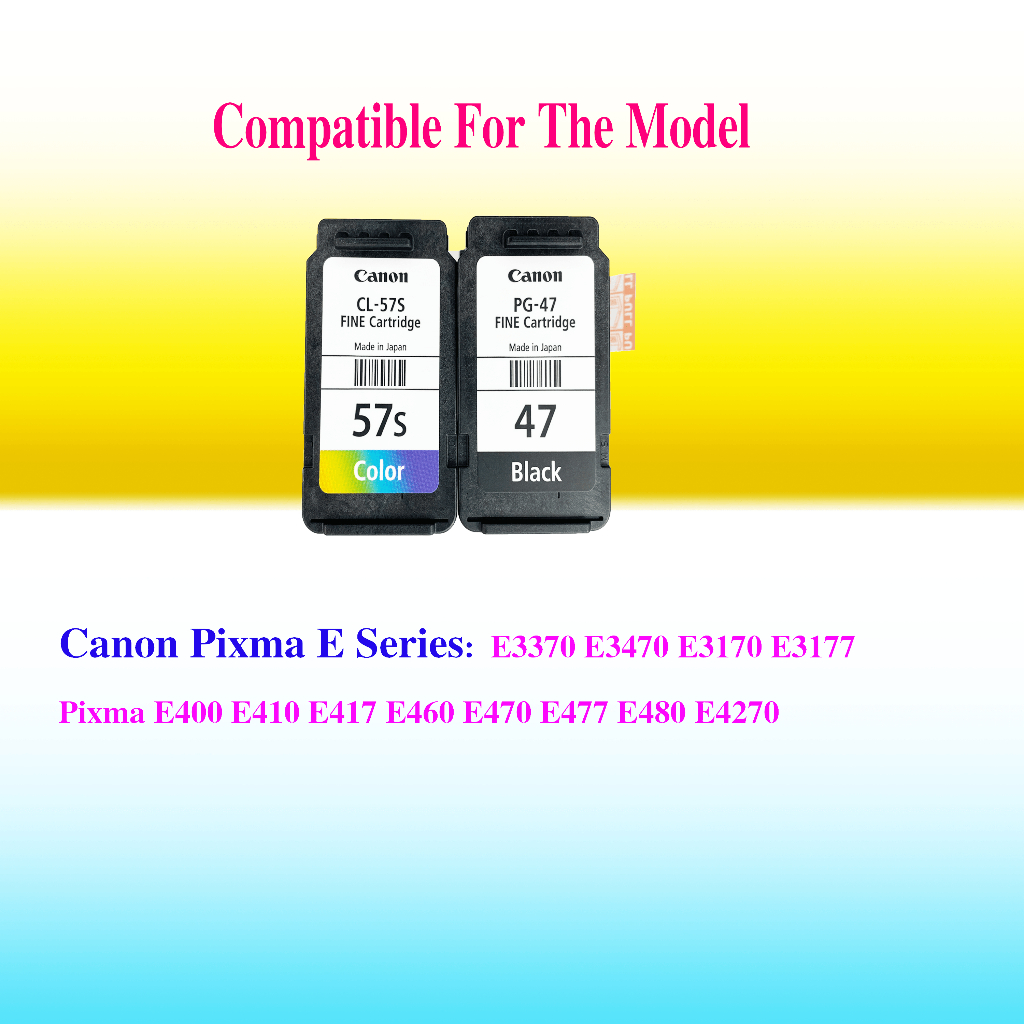 เครื่องพิมพ์ Canon ของแท้ Canon 47 57 ตลับหมึก E400 410 417 460 470 477 480 เครื่องพิมพ์ Canon pg-47 cl-57 ตลับหมึก