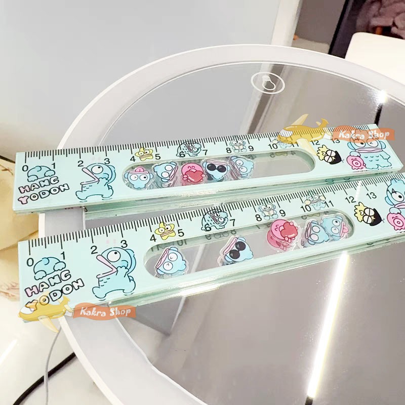 15cm ซานริโอ ไม้บรรทัดอะคริลิค การ์ตูน ไม้บรรทัดโยก ปลาน่าเกลียด เครื่องมือวัด นักเรียน ไม้บรรทัด sanrio shake ruler