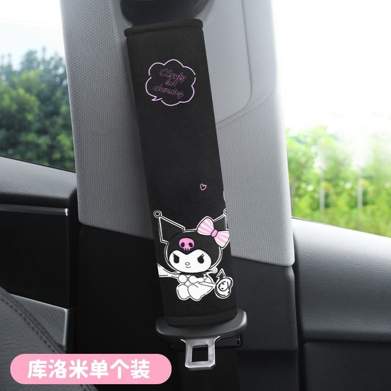 ผ ้ าคลุมเข ็ มขัดนิรภัยรถยนต ์ Sanrio Kuromi